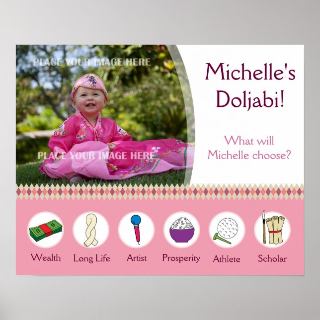 Doljabi Doljanchi Dol Korean 1st First birthday Poster (Front)