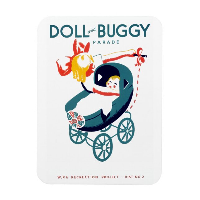 Doll and Buggy Parade Magnet (Vertical)