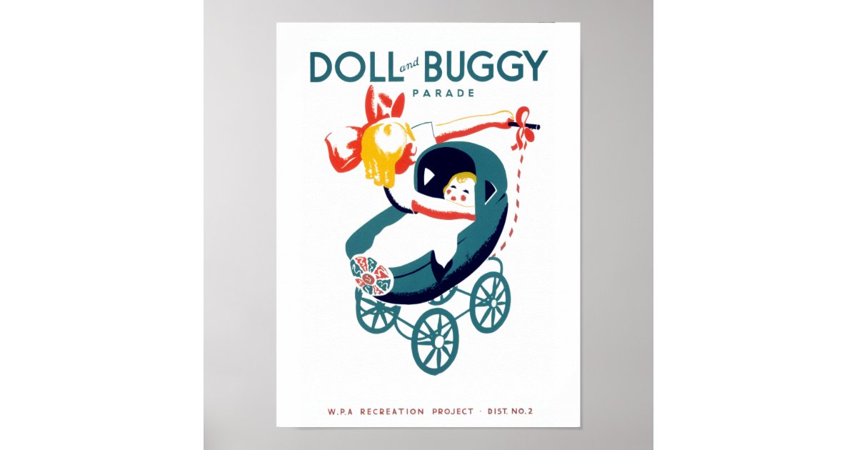 Doll and Buggy Parade Poster Zazzle