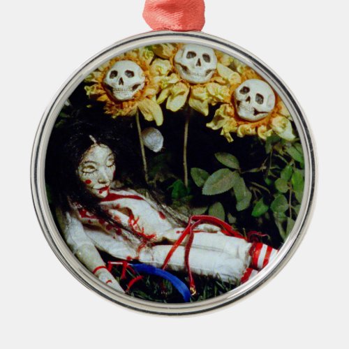 Doll and Sunflowers from Blood Tea and Red String Metal Ornament