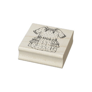 doll dress art stamp