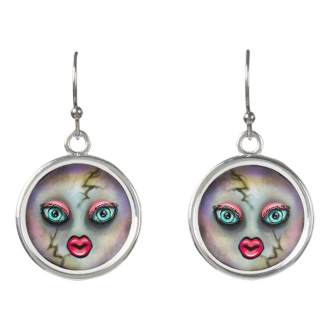 Doll Face Haunted Doll Earrings (Front)