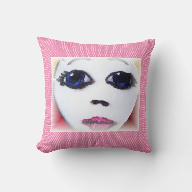 Doll Face Throw Pillow (Front)