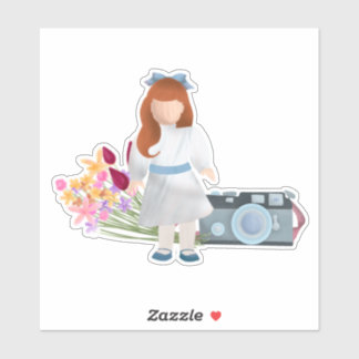 Doll, Flowers, & Camera Sticker