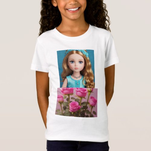 Doll_Flowers  little princess  T_Shirt