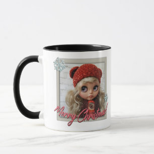 Doll ,for christmas , christmas, mug