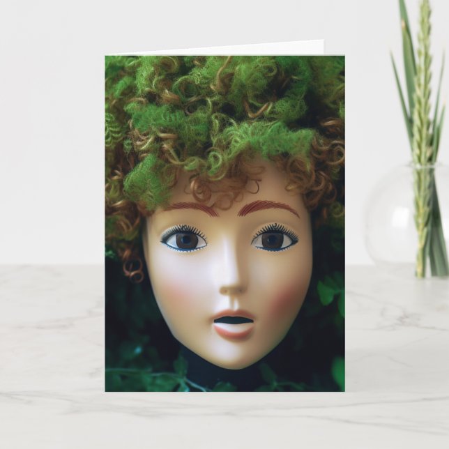 Doll Head Mossy All Occasions Greeting Card (Front)