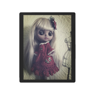 Doll in a vintage outfit metal print