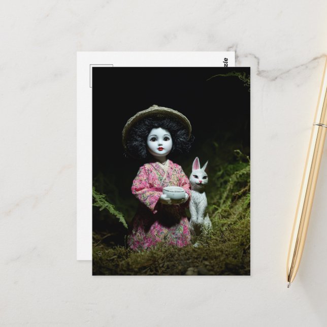 Doll in the Mossy Forest Postcard (Front/Back In Situ)