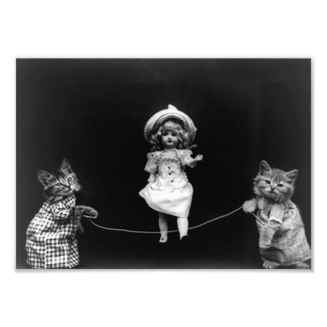 Doll & Kittens Skipping Photo Print (Front)
