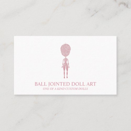 Doll maker artist rose gold business card