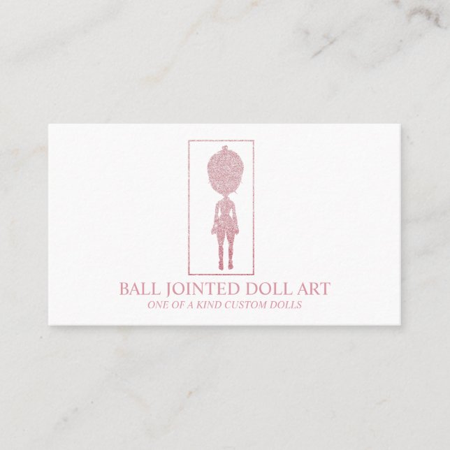Doll maker artist rose gold business card (Front)