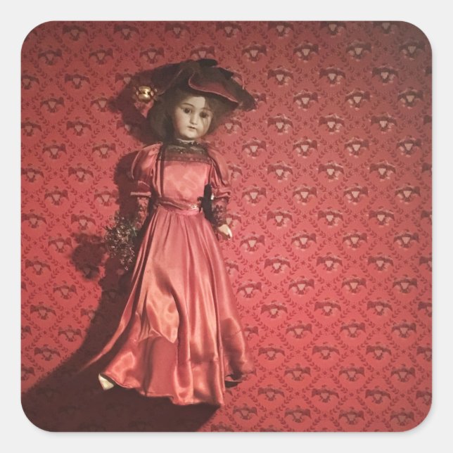 doll on a wall square sticker (Front)