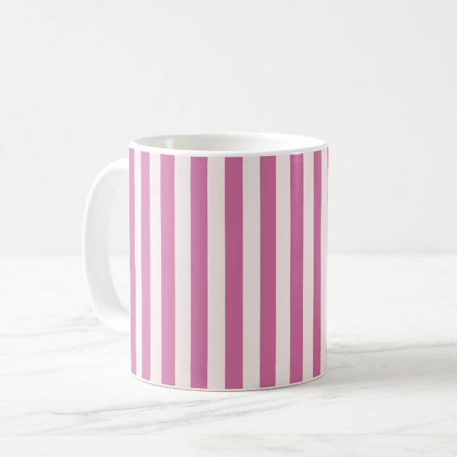 doll pink striped | pink stripes  coffee mug (Front Left)