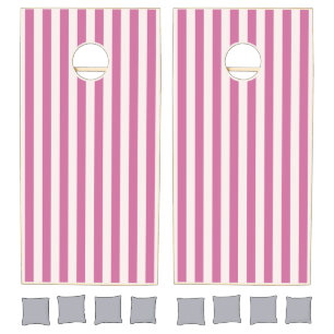 doll pink striped pink stripes cornhole set