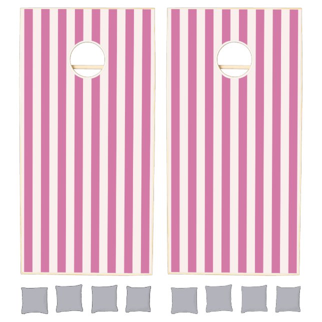 doll pink striped | pink stripes  cornhole set (Set)