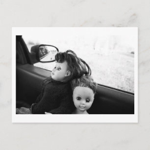 Doll Portrait - Dolls in a car Postcard