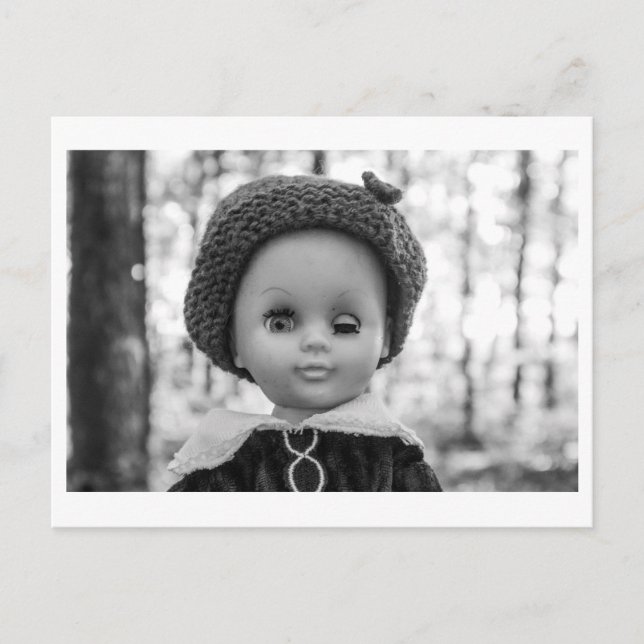 Doll Portrait - Winking Doll Postcard (Front)