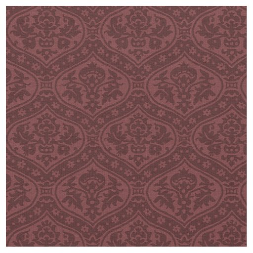 Doll-Scale Renaissance Damask, Claret Red Fabric
