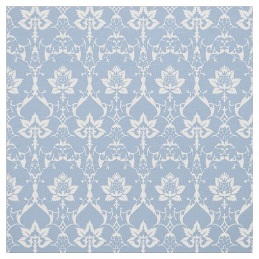 Doll-Scale Renaissance Damask, Sky Blue Fabric