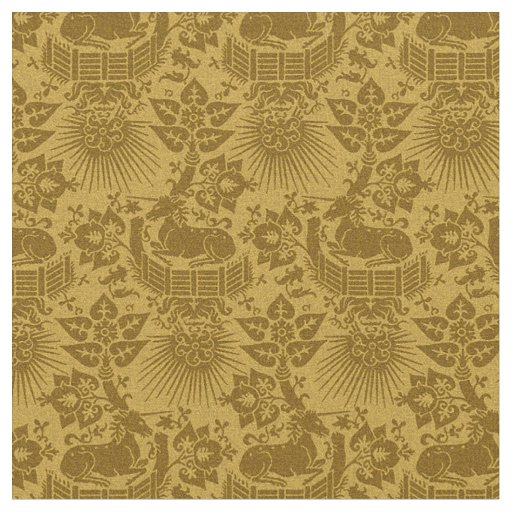 Doll-Scale Renaissance Unicorn Garden, Amber Fabric