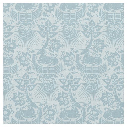 Doll-Scale Renaissance Unicorn Garden, Sky Blue Fabric