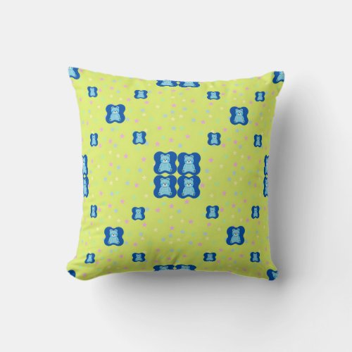Doll teddy cartoon throw pillow
