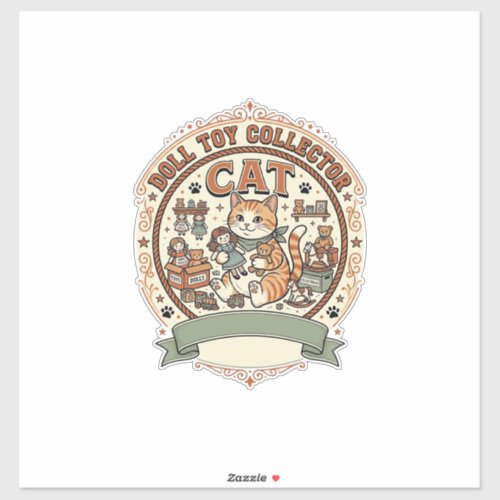 Doll Toy Collector Cat Doll Toy Collector Cat Vint Sticker