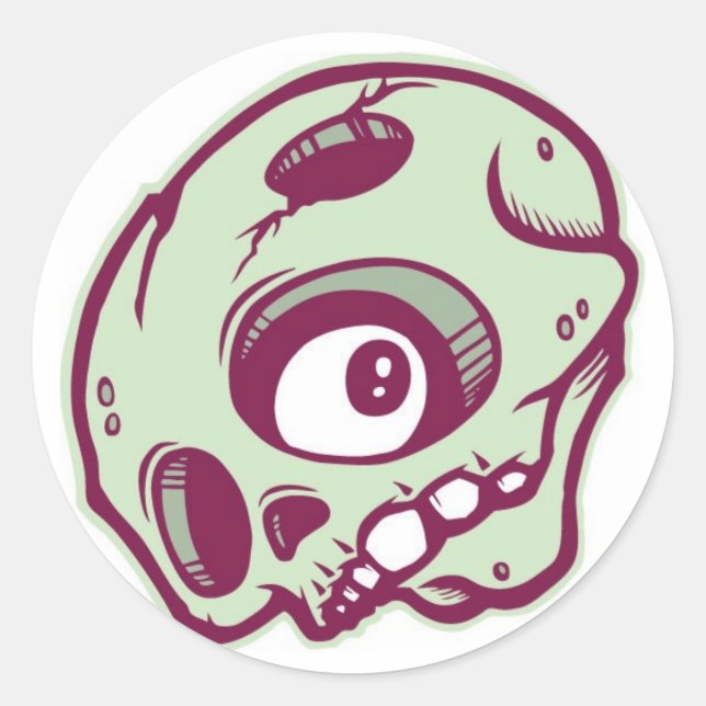 DOLLA round skullie slap Classic Round Sticker (Front)