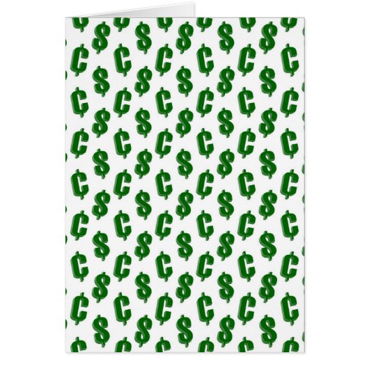 Dollar and cent signs pattern cards (Front)