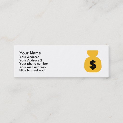 Customizable Dollar bag business card template