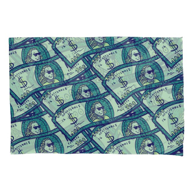 Dollar Banknotes: Seamless Money Pattern Pillow Case (Front)