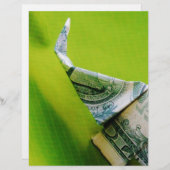 Dollar bill origami Elephant on Green background (Front/Back)