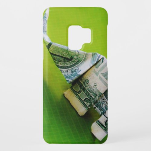 Dollar bill origami Elephant on Green background Case_Mate Samsung Galaxy S9 Case