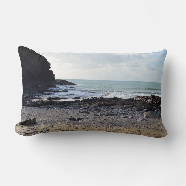 Dollar Cove Cornwall England Poldark Location Lumbar Pillow (Front)