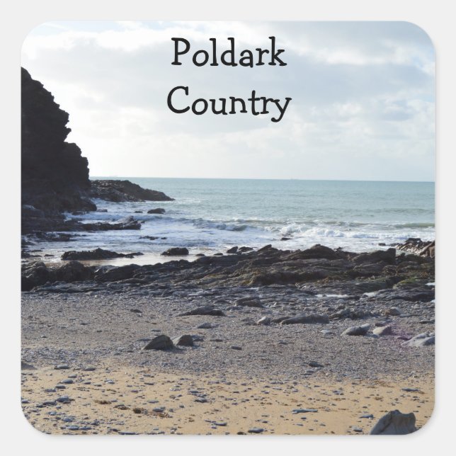 Dollar Cove Cornwall England Poldark Location Square Sticker (Front)