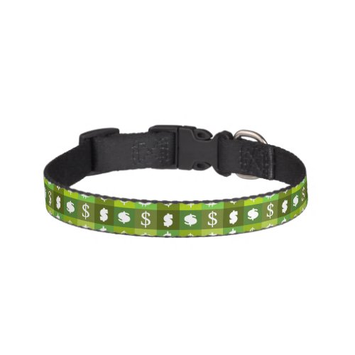 Dollar money sign pattern pet collar