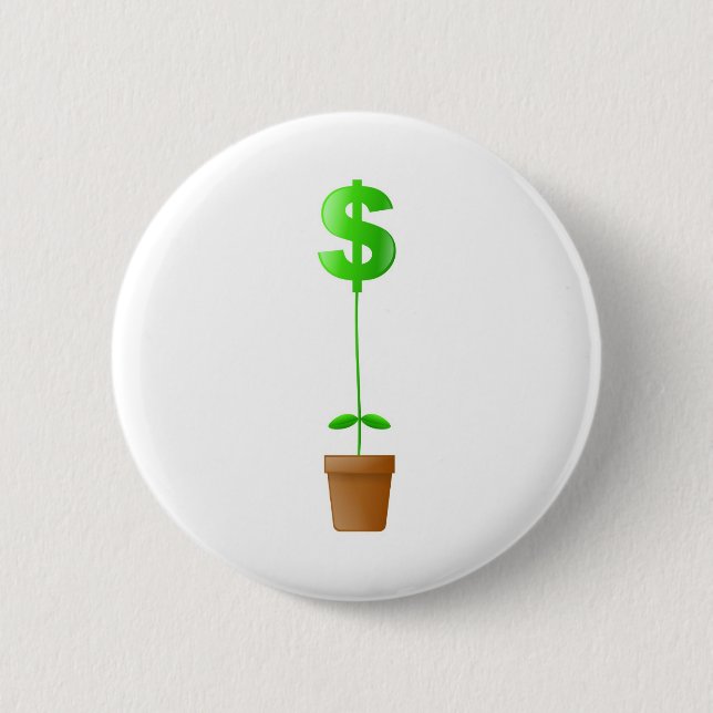Dollar Plant Pinback Button (Front)