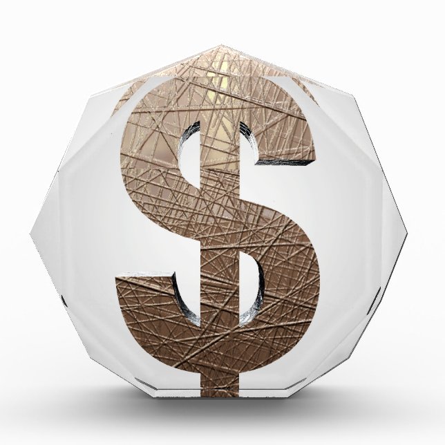 Dollar sign acrylic award (Front)