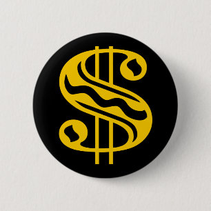 Dollar Sign - Amber Button