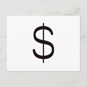 Dollar Sign$ Black Blue Red Postcard