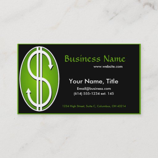 Customizable Dollar Sign Business Card