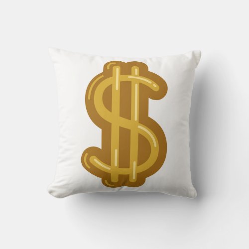 Dollar Sign Cash Icon Throw Pillow