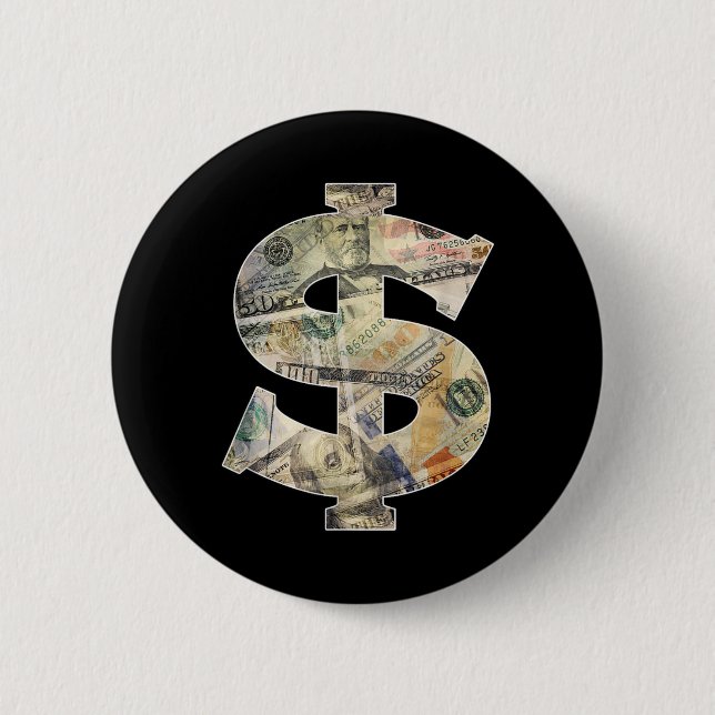 Dollar Sign Cool Money Button (Front)
