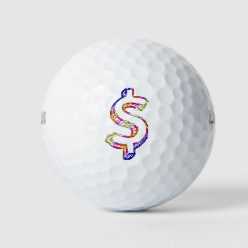 Dollar sign golf balls