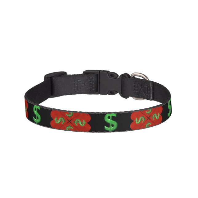 Dollar Sign Graphic Pattern Pet Collar (Front)