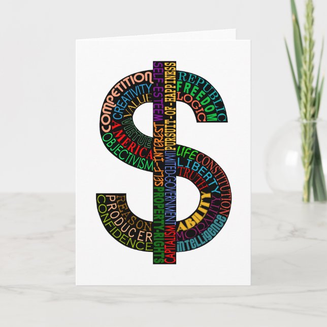 Dollar Sign Greeting Card (Front)