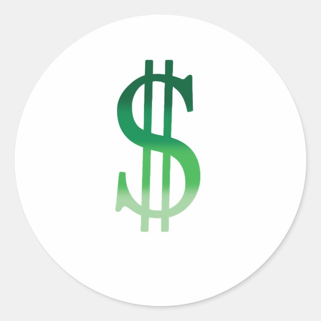 Dollar Sign in Color Classic Round Sticker (Front)