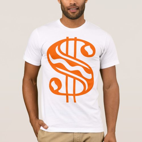 Dollar Sign _ Orange T_Shirt