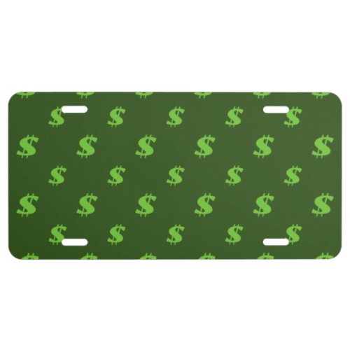 Dollar sign pattern license plate